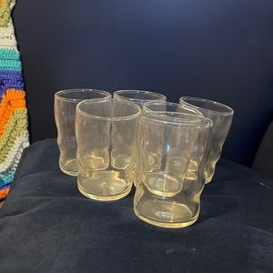 🌼6 JUICE CAFE GLASSES OLD 3-1/4” TALL 2-1/2”opening SET OF 6